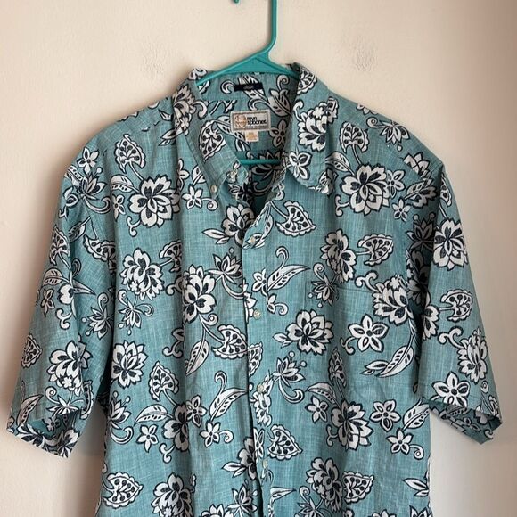 Reyn Spooner vintage Men’s Blue and White Hawaiian Casual Button Down Shirt XXL - Picture 2 of 9